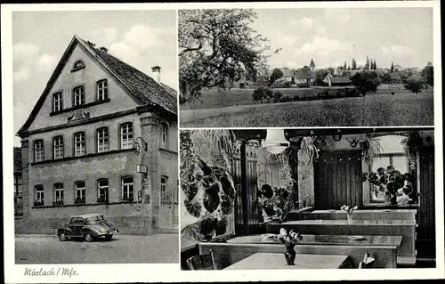 Ak Mörlach Bechhofen Mittelfranken, Panorama, Gasthaus zum Hirschen