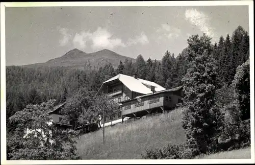 Ak Berg im Drautal Kärnten, Gasthof, Waldpartie, Berge