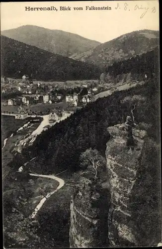 Ak Bad Herrenalb im Schwarzwald, Blick vom Falkenstein