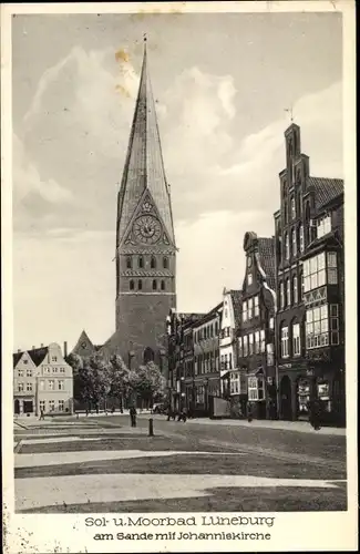 Ak Lüneburg in Niedersachsen, am Sande mit Johanniskirche