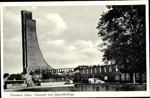 Ak Laboe in Schleswig Holstein, Ehrenmal und Jugendherberge