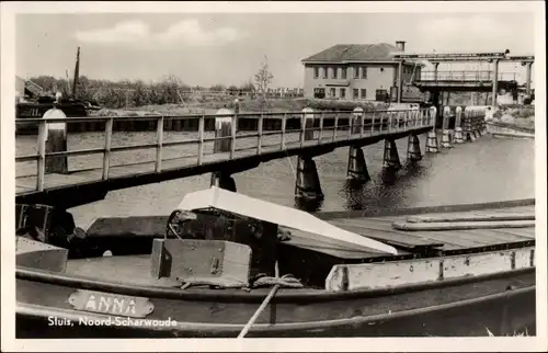 Ak Noord Scharwoude Langedijk Nordholland Niederlande, Sluis, Brücke