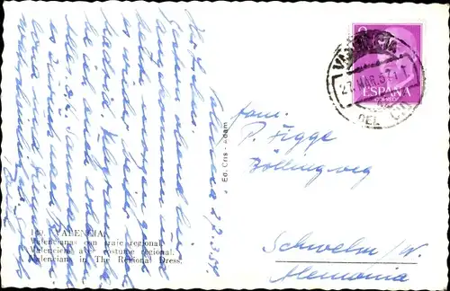 Ak Valencia Stadt Spanien, Frauen in spanischer Tracht