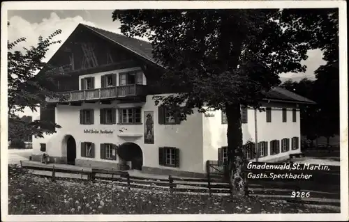 Ak Gnadenwald in Tirol, Gasthof Speckbacher