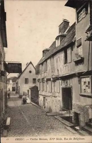 Ak Orbec Calvados, Vieilles Maisons, Rue des Religieuses