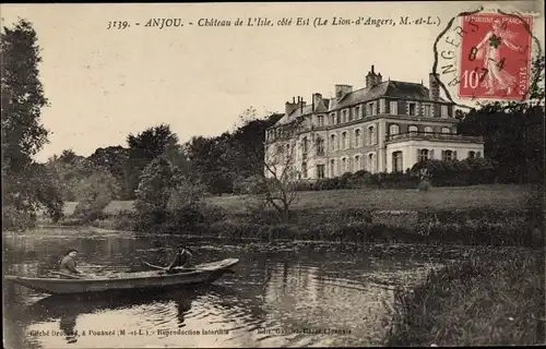 Ak Le Lion d'Angers Maine et Loire, Chateau de l'Isle, Ruderpartie