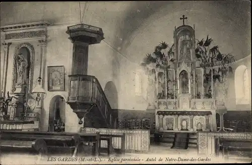 Ak Les Gardes Maine et Loire, Eglise paroissiale, Autel de Notre Dame des Gardes