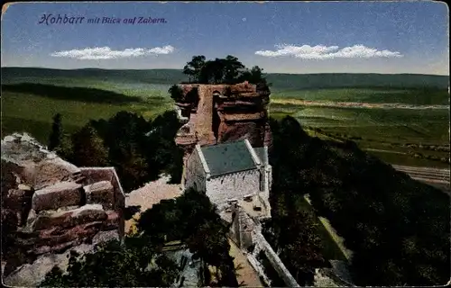 Ak Saverne Zabern Elsass Bas Rhin, Château du Haut-Barr, Burg Hohbarr, Blick auf Zabern