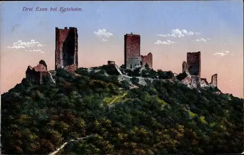 Ak Eguisheim Egisheim Elsass Haut Rhin, Drei Exen