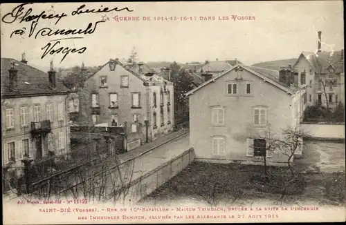 Ak Saint Dié des Vosges Lothringen Vosges, Rue de 10e Bataillon, Maison Trimbach