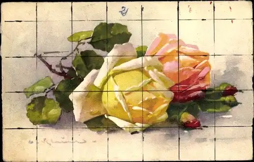 Künstler Ak Klein, Catharina, Rosen, Blumen