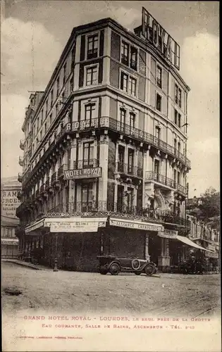 Ak Lourdes Hautes Pyrénées, Grand Hôtel Royal, Alliance Catholique