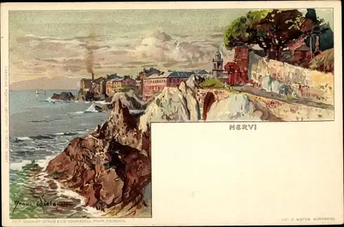 Künstler Litho Wielandt, Manuel, Nervi Genova Genua Liguria