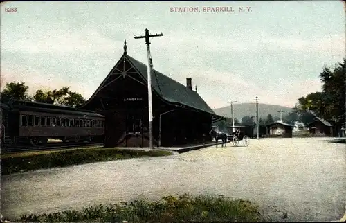 Ak Sparkill New York USA, RR Station, Bahnhof