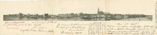 Klapp Ak Kappeln an der Schlei, Panorama vom Ort von der Seebrücke aus