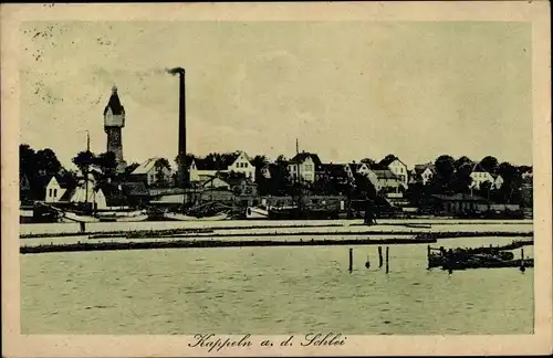 Ak Kappeln an der Schlei, Partie am Wasser, Wasserturm