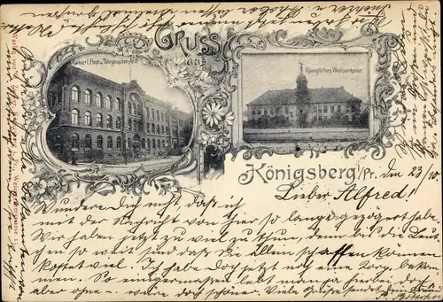 Ak Kaliningrad Königsberg Ostpreußen, Kaiserl. Post, Königl. Waisenhaus
