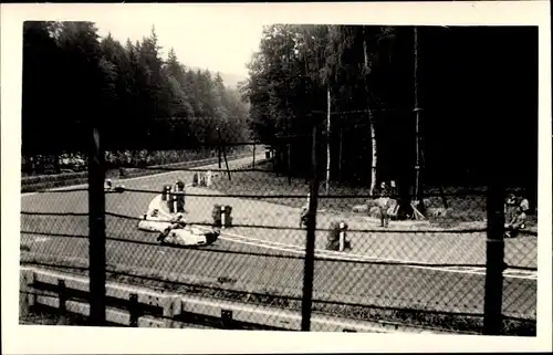 Foto Frohburg in Sachsen, Frohburger Dreieck, Reichler-König Motorradgespann Dawicki B. / Gluck H.