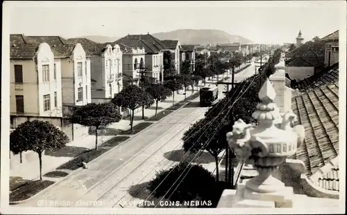 Foto Ak Santos Brasilien, Avenida Conselheiro Nébias