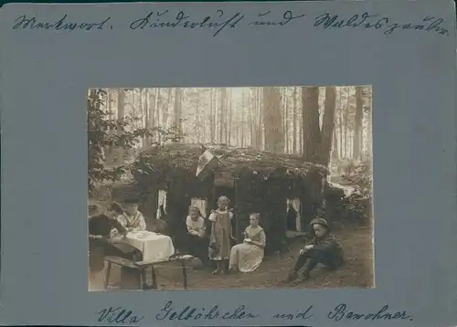 Kabinett Foto Villa Gelböhrchen und Bewohner, Österreichische Flagge, 5. Oktober 1904