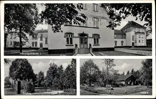 Ak Rickling im Kreis Segeberg, Anstalten Lindenhof, Hauptgebäude, Eingang, Haus B