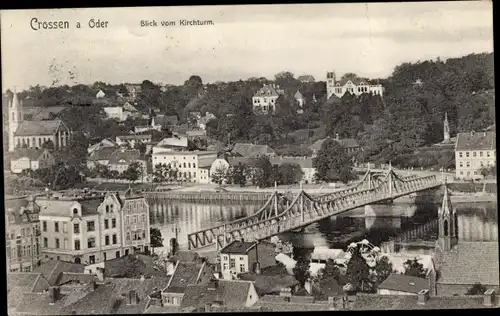 Ak Krosno Odrzańskie Crossen Oder Ostbrandenburg, Blick vom Kirchturm