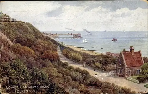 Künstler Ak Folkestone Kent South East England, Lower Sandgate Road
