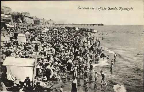 Ak Ramsgate South East England, General View of the Sands