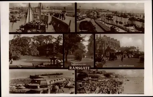 Ak Ramsgate South East England, East Pier, Harbour, East Cliff Promenade, Victoria Pavillon