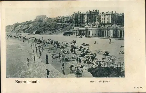 Ak Bournemouth Dorset South West England, West Cliff Sands