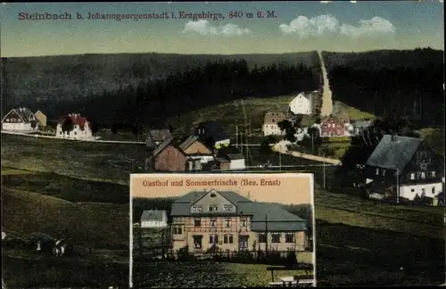 Ak Steinbach Johanngeorgenstadt im Erzgebirge, Gesamtansicht, Gasthof