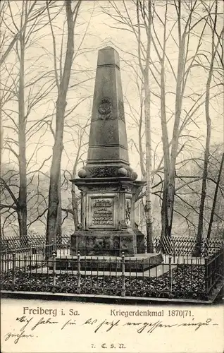 Ak Freiberg in Sachsen, Kriegerdenkmal 1870 1871