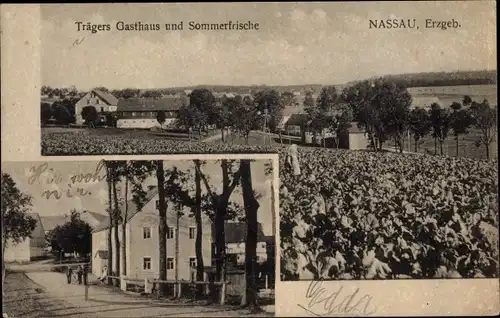 Ak Nassau Frauenstein im Erzgebirge, Trägers Gasthaus und Sommerfrische