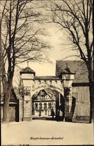 Ak Kupferhammer Grünthal Olbernhau im Erzgebirge Sachsen, Sächs. Kupfer und Messingwerk