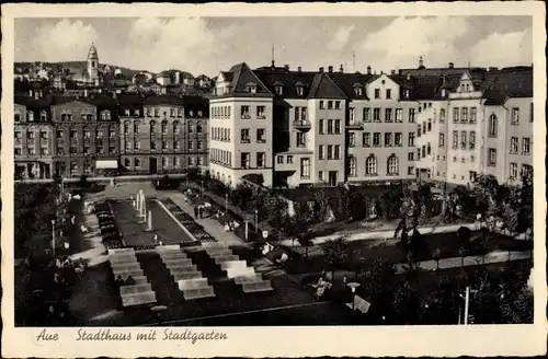 Ak Aue im Erzgebirge Sachsen, Stadthaus, Stadtgarten