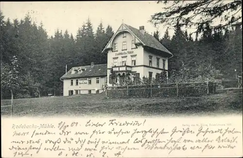 Ak Georgenthal in Thüringen, Gasthaus Rodebachmühle