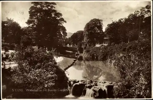 Ak Buxton Derbyshire East Midlands, Waterfall, Buxton Gardens