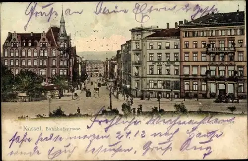 Ak Kassel in Hessen, Bahnhofstraße, Hotel du Nord