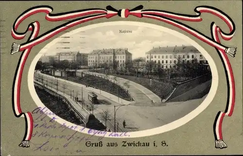 Passepartout Ak Zwickau in Sachsen, Kaserne