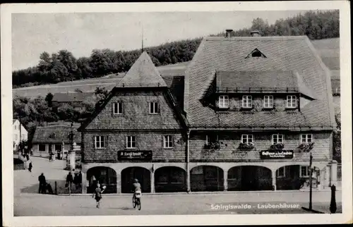 Ak Schirgiswalde in Sachsen, Laubenhaus am Markt