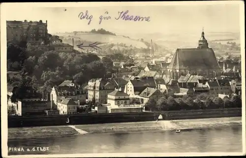 Foto Ak Pirna an der Elbe, Stadt, Kirche