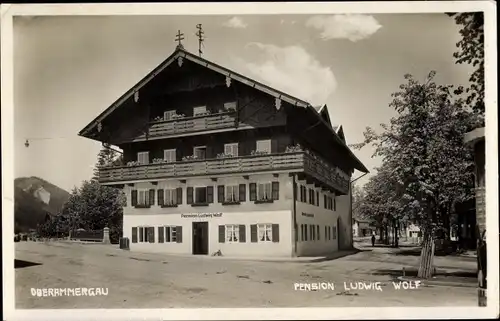 Foto Ak Oberammergau in Oberbayern, Pension Ludwig Wolf