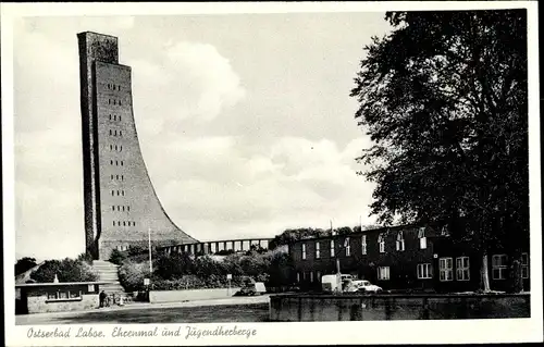 Ak Laboe in Schleswig Holstein, Ehrenmal und Jugendherberge