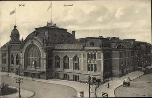 Ak Hansestadt Kiel, Bahnhof