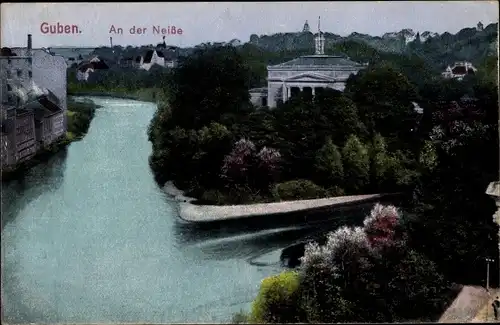 Ak Guben in der Niederlausitz, An der Neiße