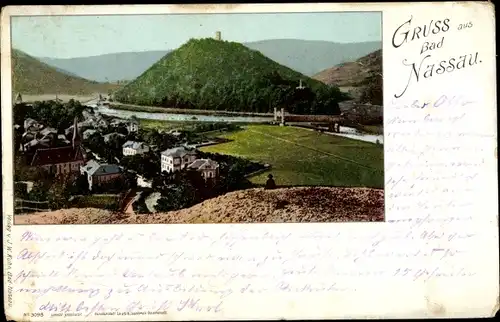 Ak Nassau an der Lahn, Teilansicht, Ruine