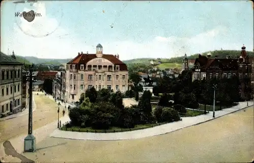 Ak Waldheim in Mittelsachsen, Straßenpartie im Ort, Gebäude