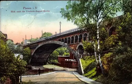 Ak Plauen im Vogtland, Friedrich August Brücke