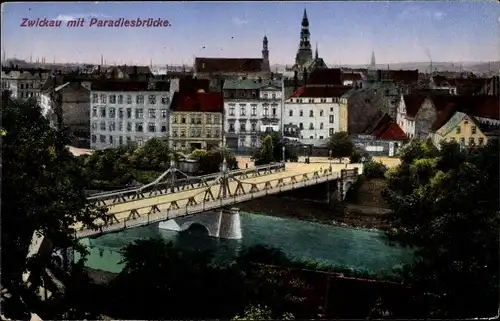 Ak Zwickau in Sachsen, Paradiesbrücke