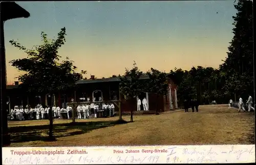 Ak Zeithain in Sachsen, Truppenübungsplatz, Prinz Johann Georg Straße